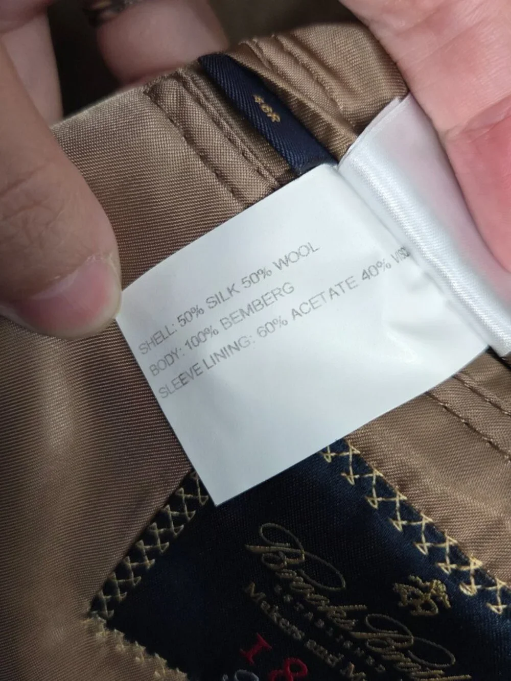 Brooks Brothers 1818 Madison Blazer Brown Gingham Plaid Silk Wool Sport Coat 46R
